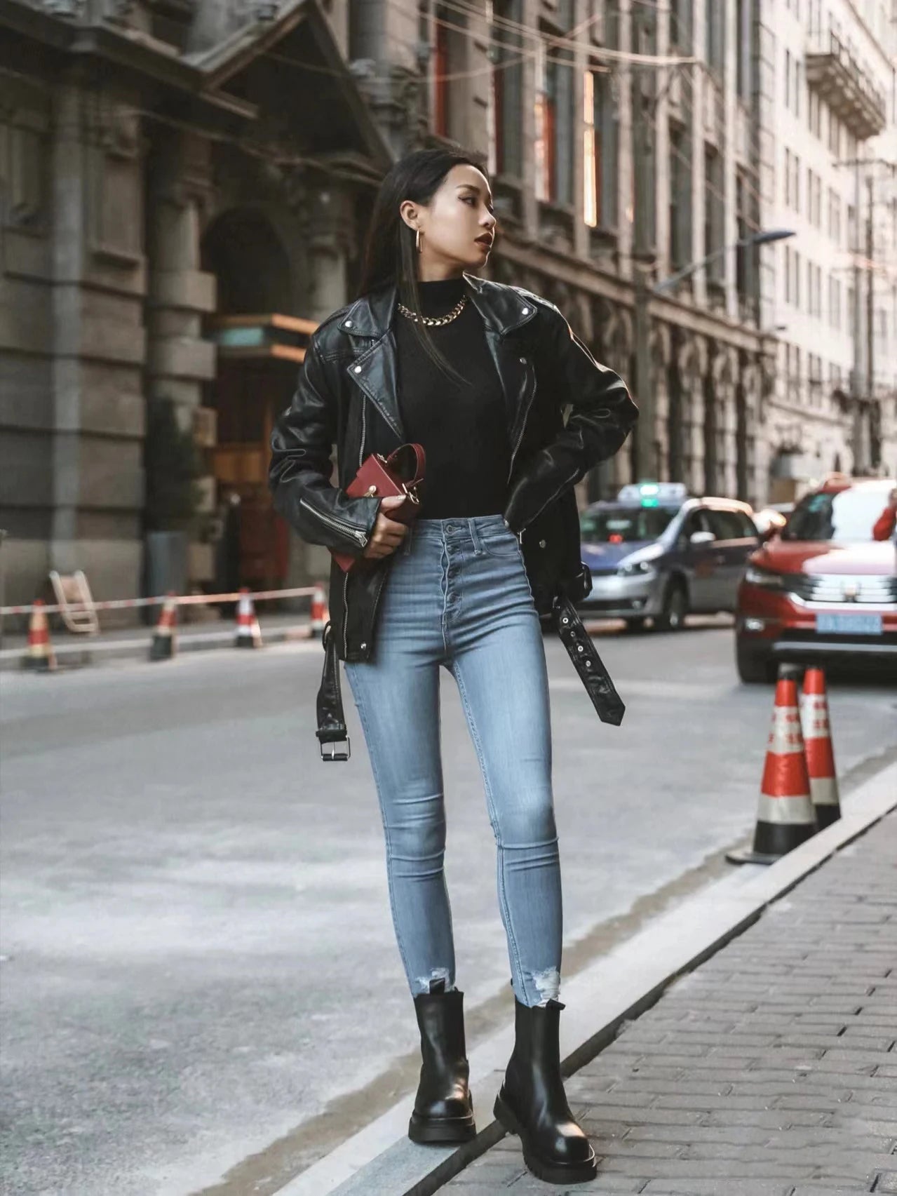 Premium PU Moto Jacket - Black Streetwear Outerwear