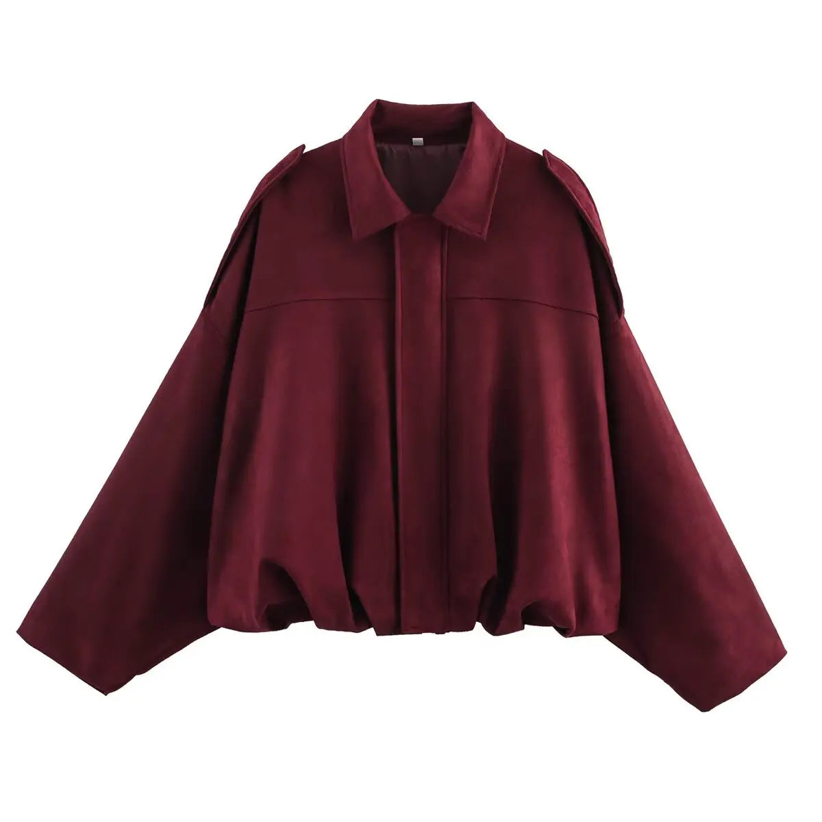 Suede-Texture Bomber Jacket - Relaxed Chic Outerwear