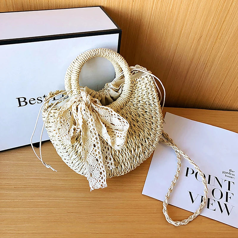 Woven Straw Crossbody Bag