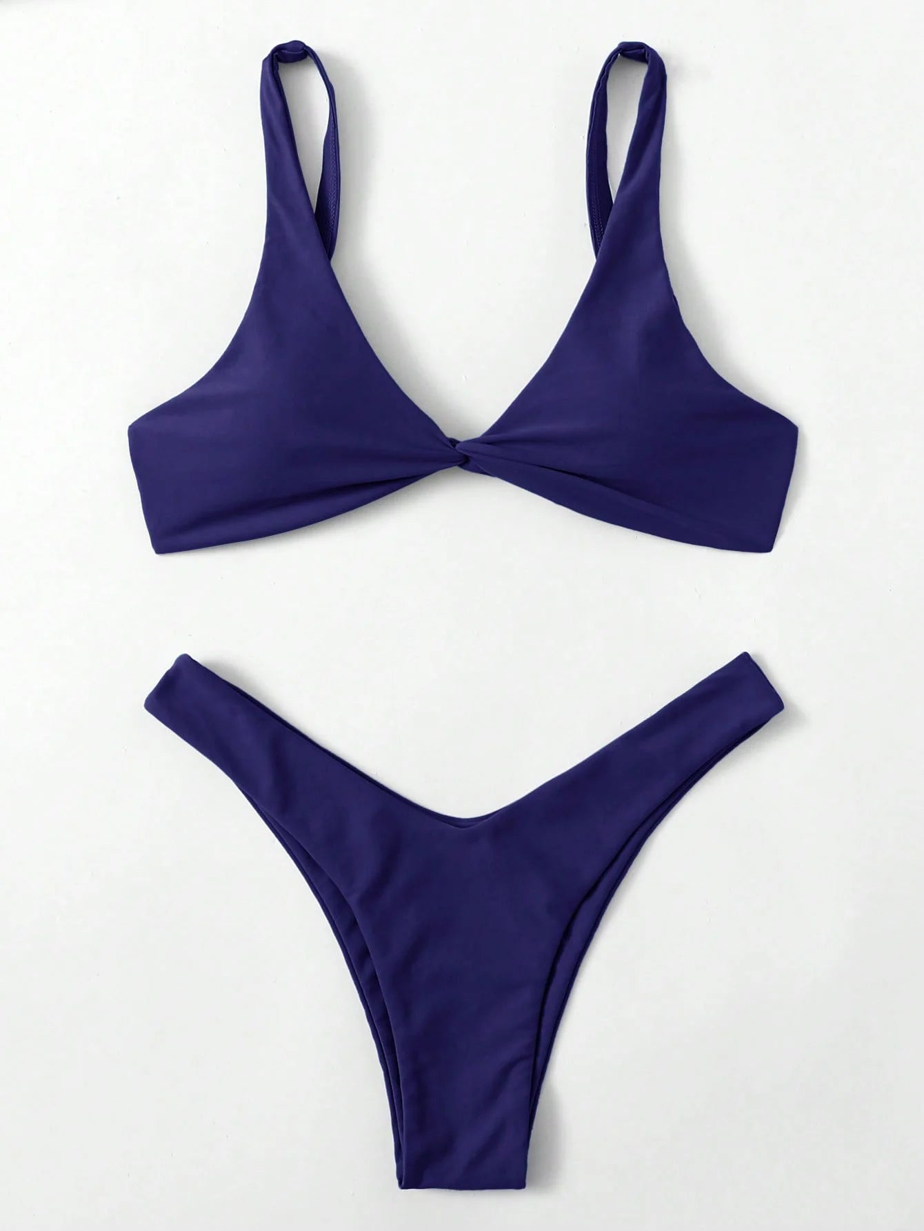 Tie-Detail Push-Up Bikini Set - High Leg Brazilian Swimwear