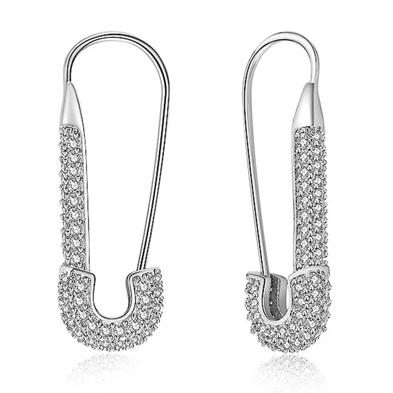 Gold Color Finish Paper Clip Earrings - Elegant Jewelry