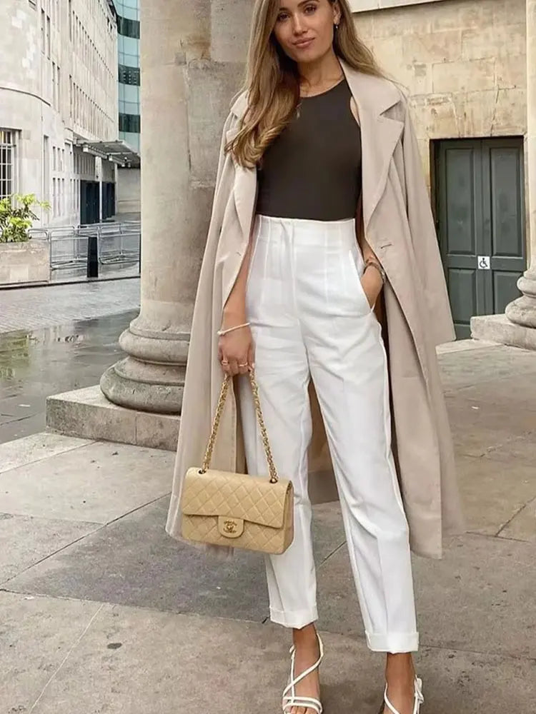 Slim High-Waist Pencil Pants - Chic Office Trousers