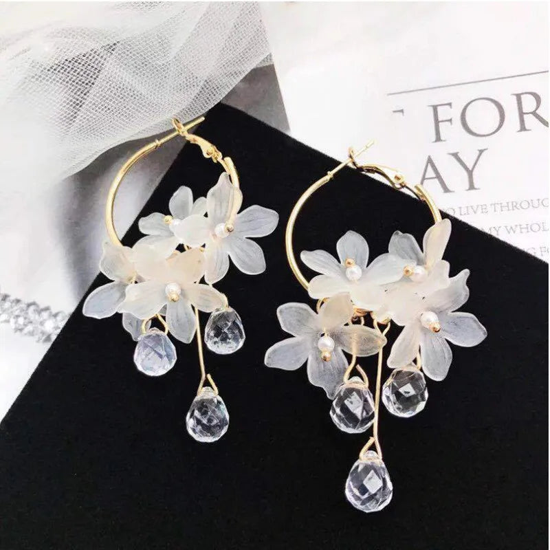 Crystal Tassel Drop Earrings - Elegant Jewelry