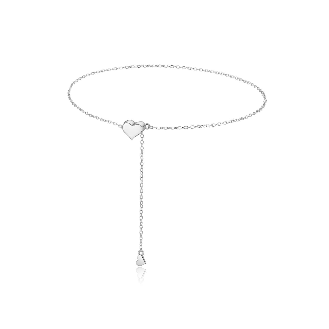 Premium 925 Sterling Silver Heart Pendant Necklace - Adjustable Chain