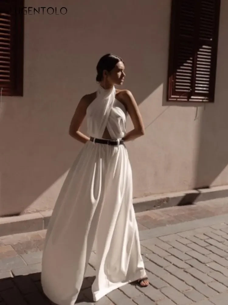 Sleeveless High-Waist Jumpsuit - Elegant One-Piece
