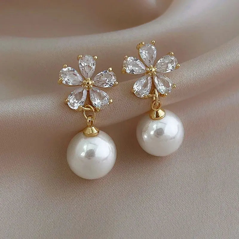 Rhinestone Stud Earrings - Statement Jewelry