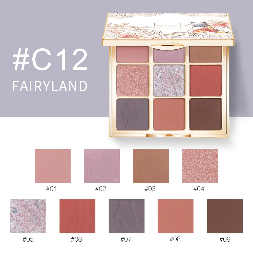 9-Color Eyeshadow Palette - Matte & Shimmer Pigment Collection