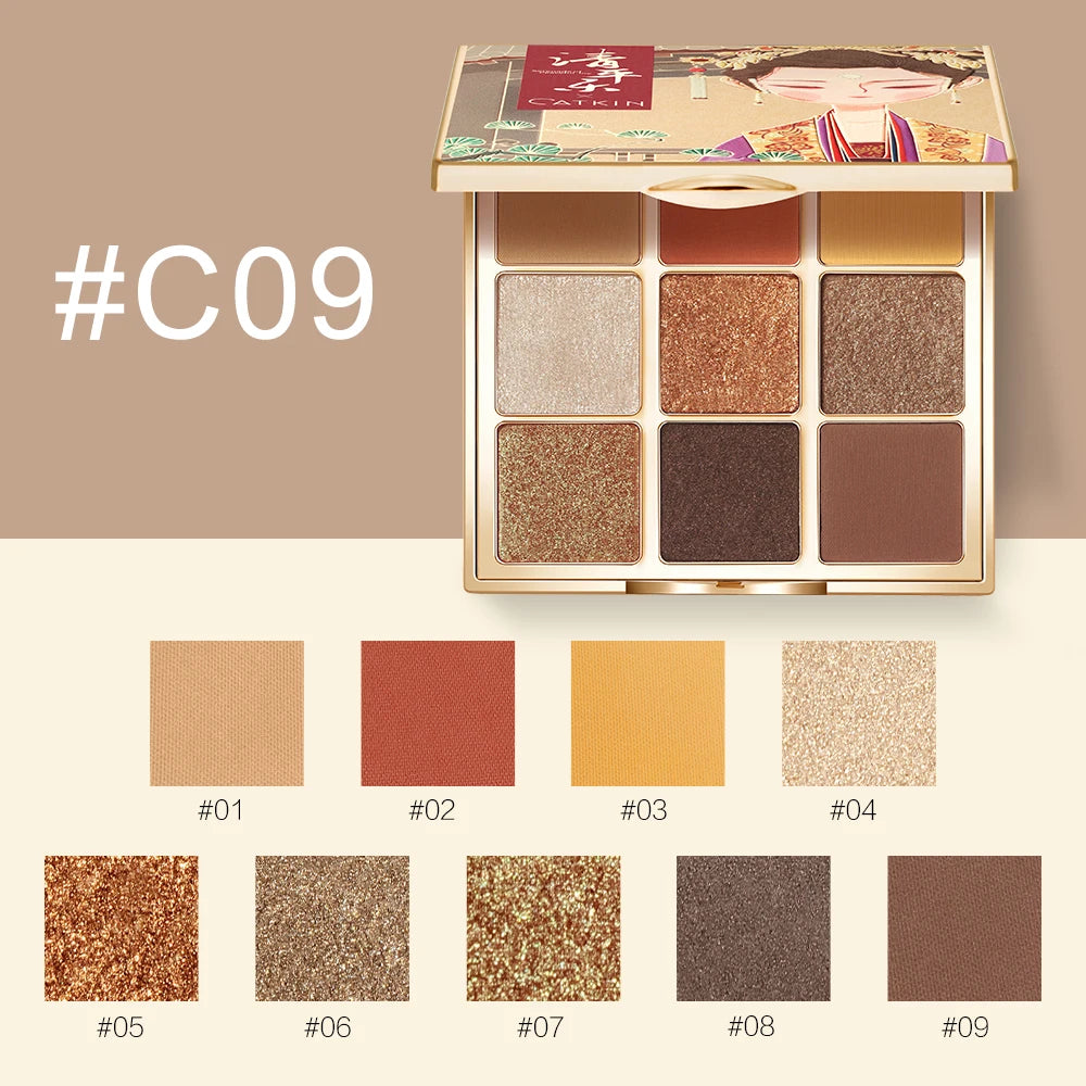 9-Color Eyeshadow Palette - Matte & Shimmer Pigment Collection