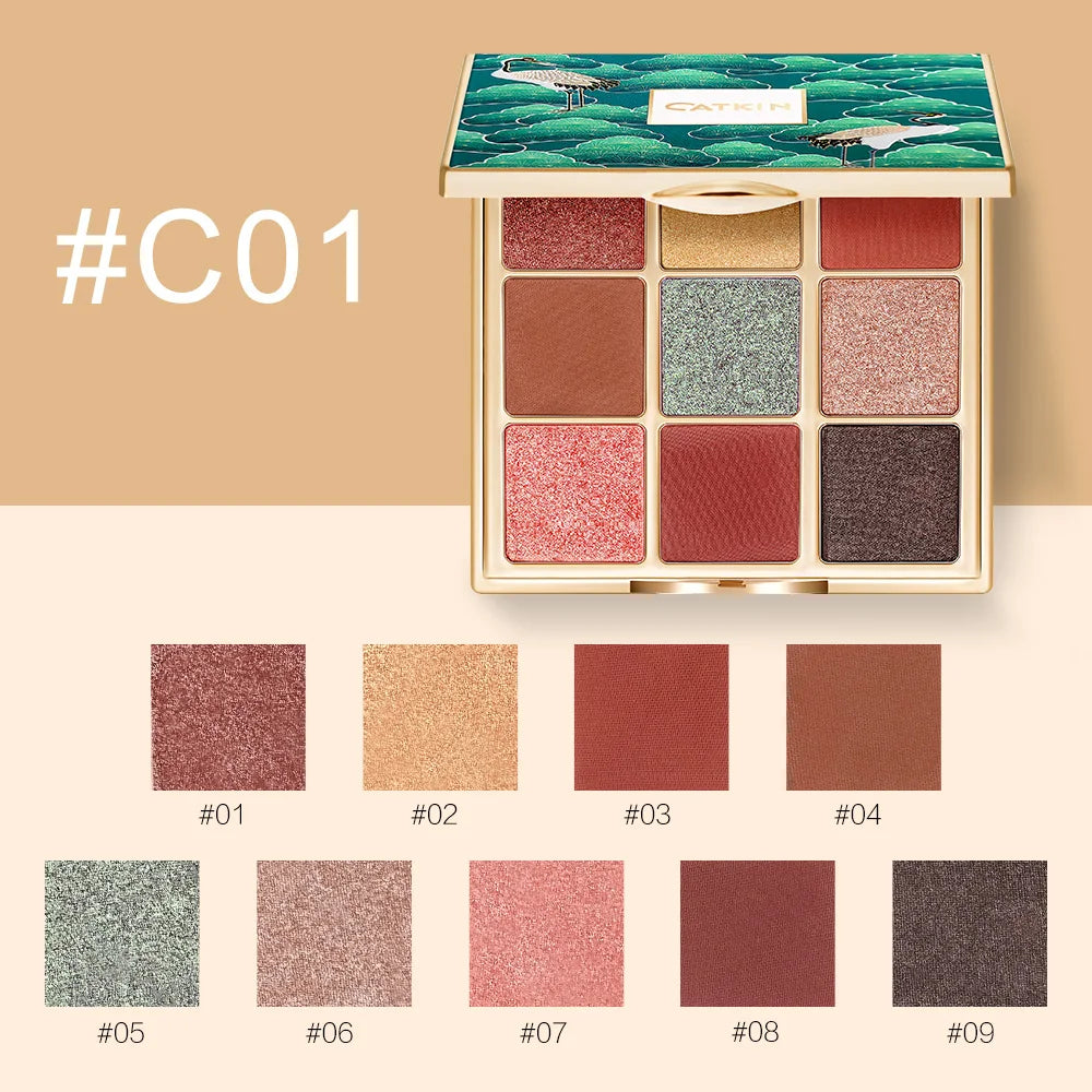 9-Color Eyeshadow Palette - Matte & Shimmer Pigment Collection
