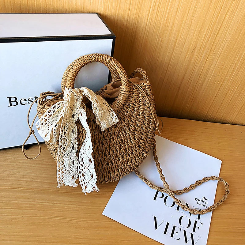 Woven Straw Crossbody Bag