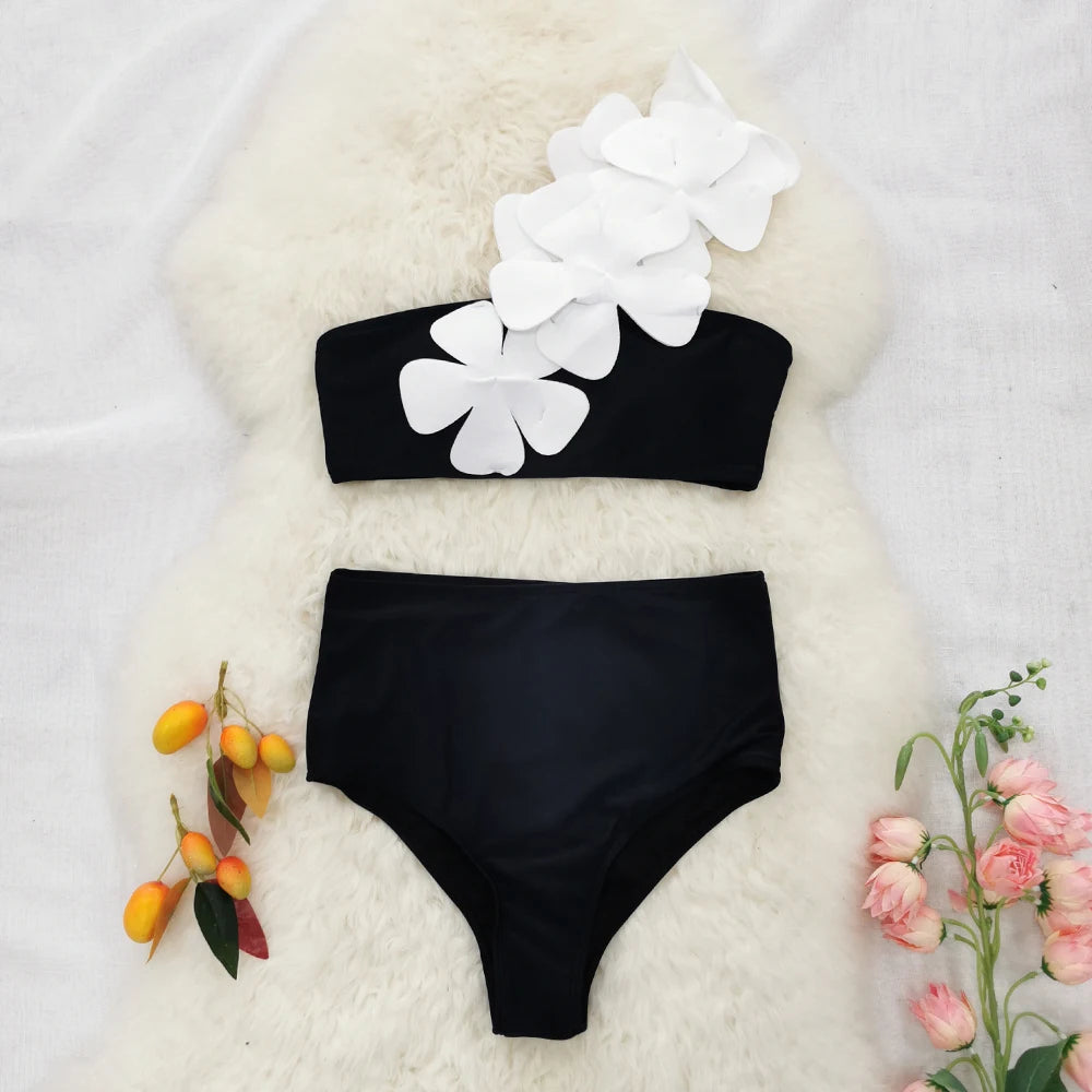Floral Bandeau Bikini Set - Brazilian Beach Swimwear