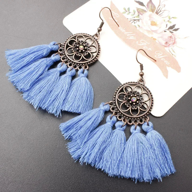 Tassel Drop Earrings - Statement Jewelry
